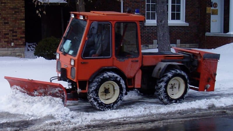 雪景色の釧路の街並み